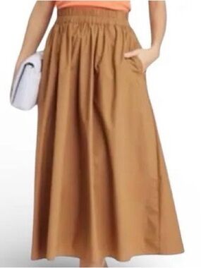 a new day Camel Maxi Skirt with Elastic Waist